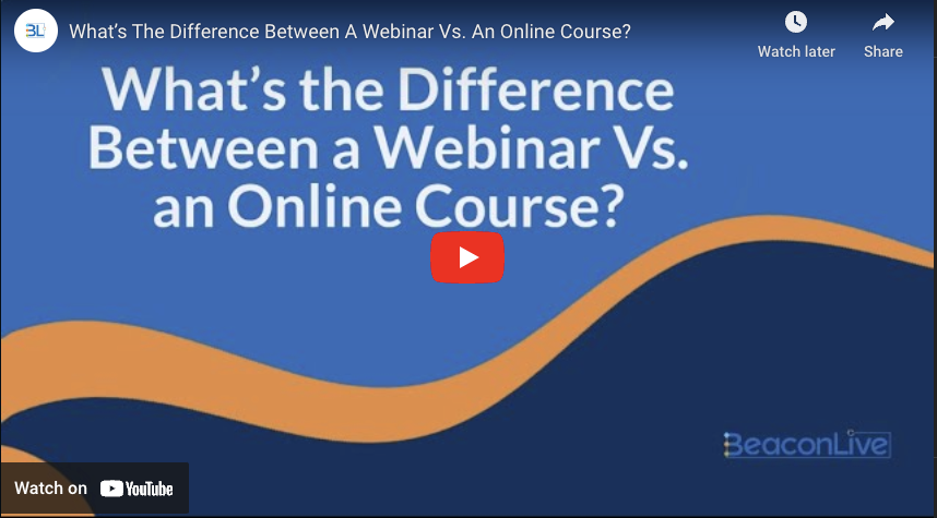 Video Feature Friday!

In this video, you will find a breakdown of highlights from our popular blog article What’s The Difference Between A Webinar Vs. An Online Course?

Watch the video here: hubs.la/Q01q31vL0
 #Webinars #OnlineCourses #VideoFeatureFriday #BeaconLive