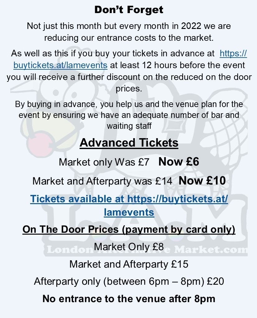 The next LAM is on Sunday the 6th of November, we will be welcoming you to our revamped layout at Revolution, Leadenhall St ec3v 4qt⁠
Enjoy a great day of kinky shopping, socialising, eating, drinking and our amazing afterparty⁠
Cheaper advance tickets: buytickets.at/lamevents/5768…