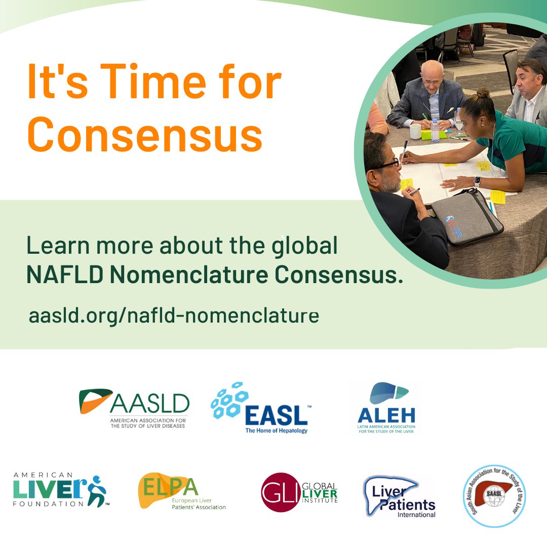 The #NAFLDnomenclature development continues as a global, multi-stakeholder panel works to build consensus around the name and definition. Get the latest #NAFLD updates online here: aasld.org/news/nafld-nom… #LiverTwitter