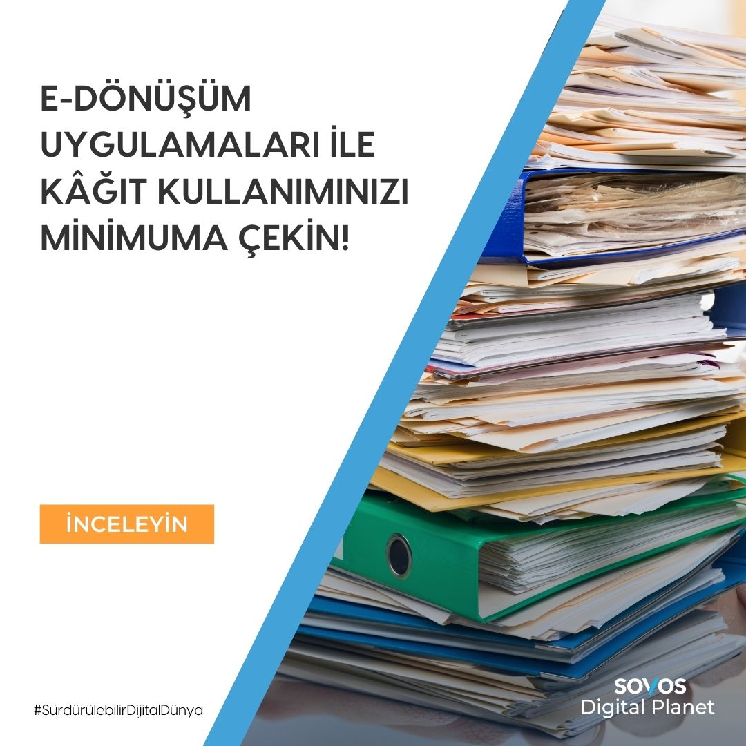E-Dönüşüm uygulamaları ile kâğıt kullanımını minimuma indirerek ormanlarımızın gelecek nesillere aktarılmasına yardımcı olabilirsiniz.
#edönüşüm