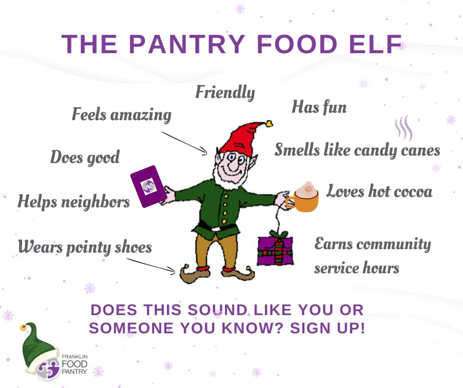 Its that time! Teens sign up to be a Food Elf by November 4th! bit.ly/FoodElvesSignUp 
Our elves are incredible and we are so excited to see what they accomplish this year!