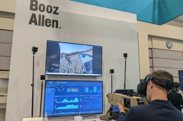 BrycePippert's tweet photo. Elizabeth Robinson, director leading the firm's solutions integration, spoke with Land Warfare Magazine at AUSA where she showcased the firm's 3D-printed equipment with an integrated chipset and how it simulates real military systems training. https://t.co/NPo10vLUvA https://t.co/HdU8kn0JBi