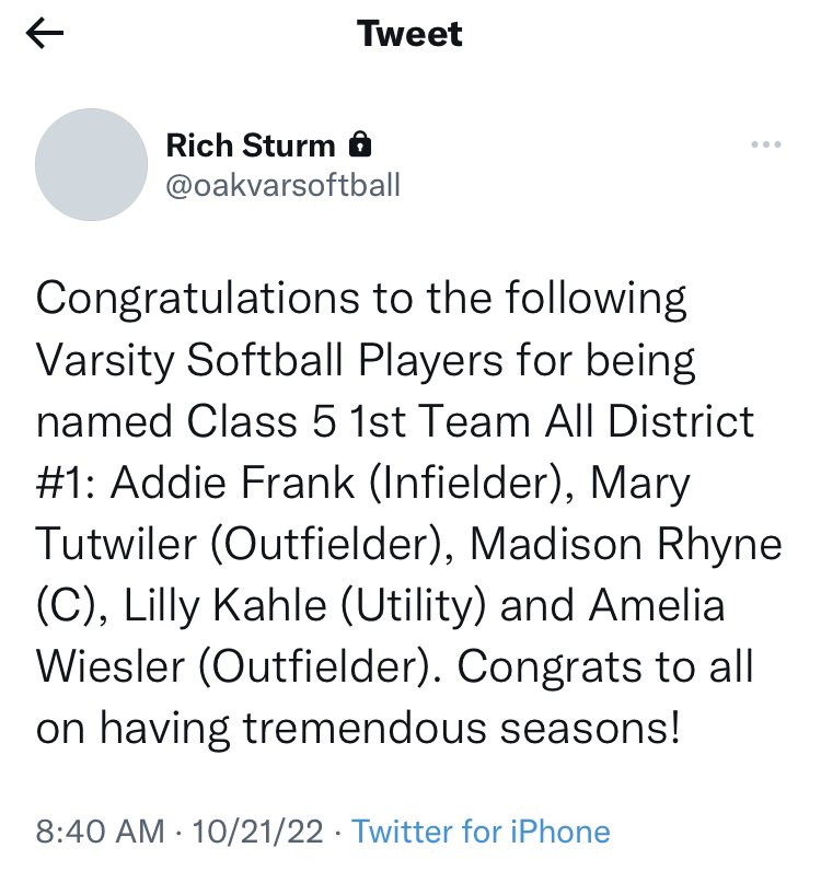 Congrats to all my fellow teammates who got 1st Team All District! <a href="/MO_Bombers_2005/">Missouri Bombers 18u Gold Veselske/Roth</a> <a href="/Bomber05Premier/">Brian Veselske</a> <a href="/mrcloe04/">🥎 Coach Cloe 🥎</a> <a href="/CoachRedburn/">Mark Redburn</a> <a href="/SEMOsoftball/">SEMO Softball</a> <a href="/SoftballPros/">CollegeSoftballProspects</a>