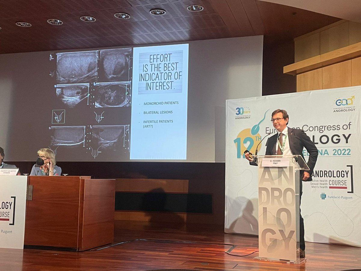 Here Is professor @amisidori from Sapienza University of Rome with his talk on ultrasound imaging in testicular lesions!
