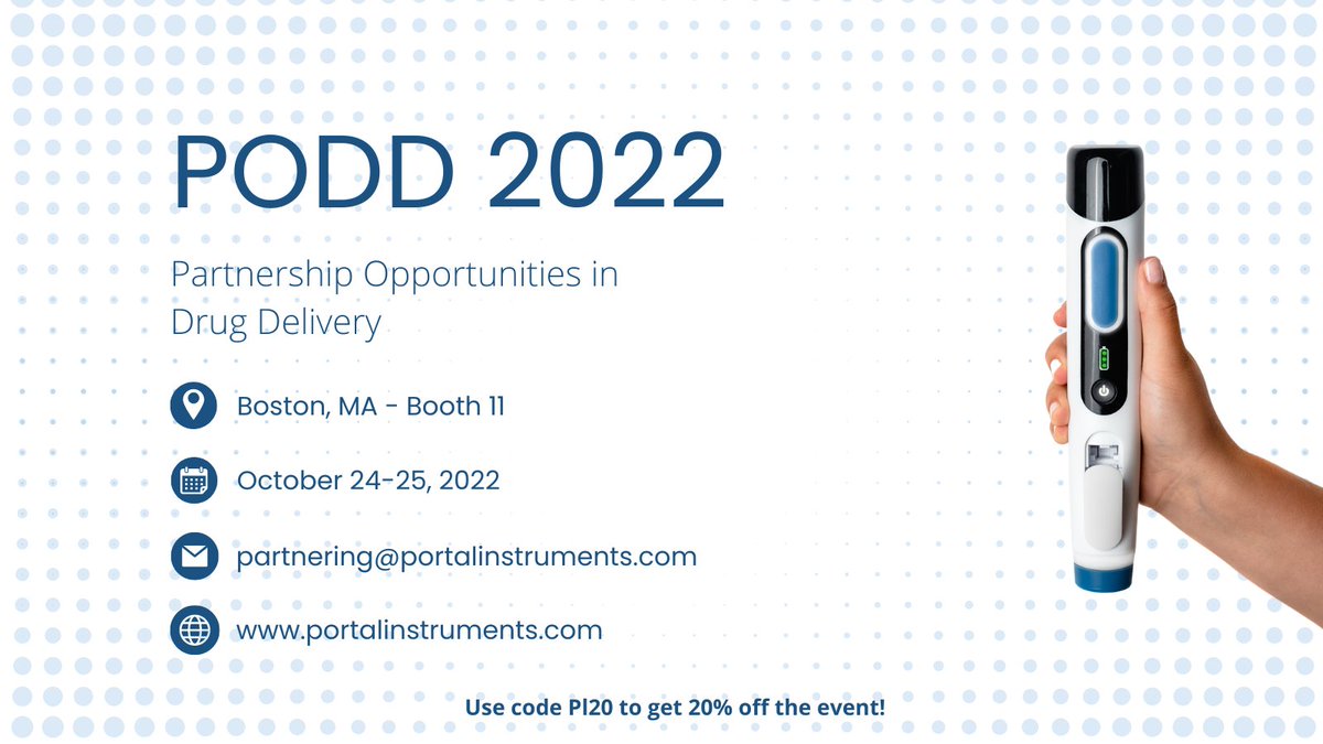 Find us at the Partnership Opportunities in Drug Delivery Conference Oct 24-25 in Boston, MA. Let’s connect at booth 11 !
