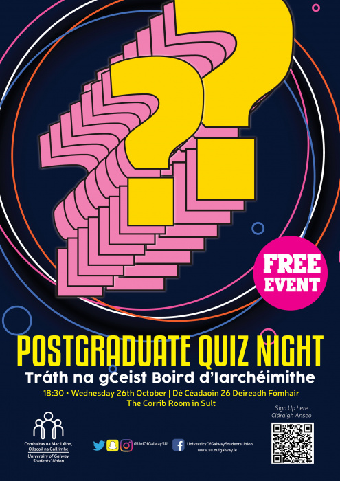 postgradsoc's tweet photo. Test your general knowledge and trivia skills at our Postgrad Quiz on the 26th October in Sult! https://t.co/PpIAAoJh3O