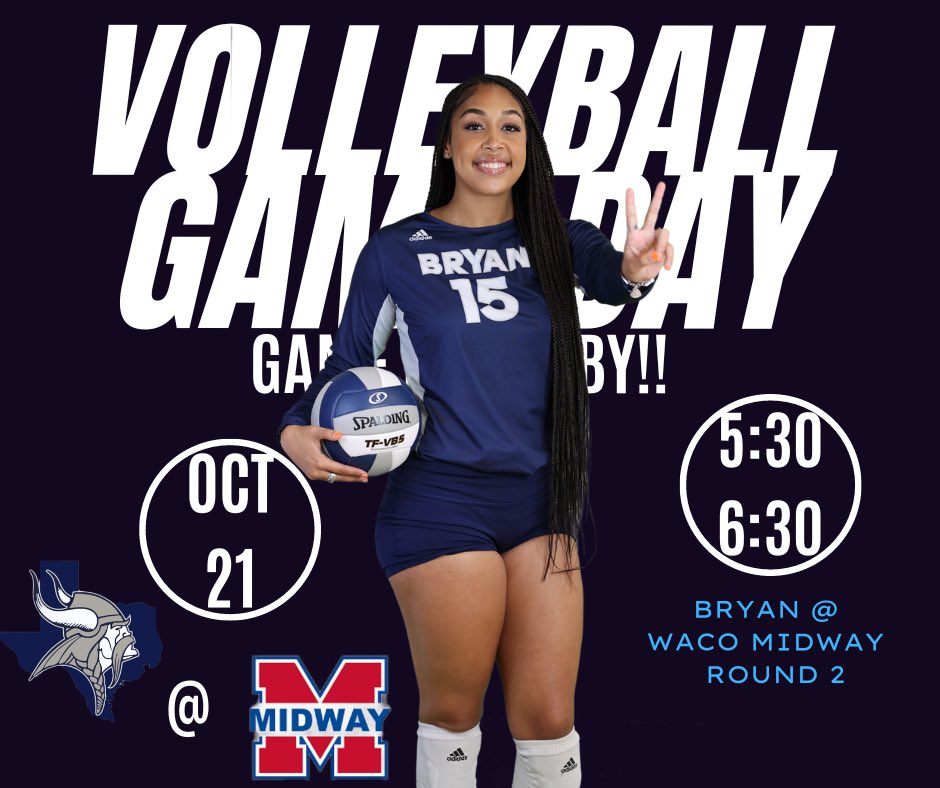 It’s Game Day Vikes!!!! Vikes are on the road vs Midway!!! Let’s go!! Varsity plays at 5:30.  #handlehardbetter @LaneBuban @BryanISDSports @BryanISD @bhsnorseman @BHSSportsMedia