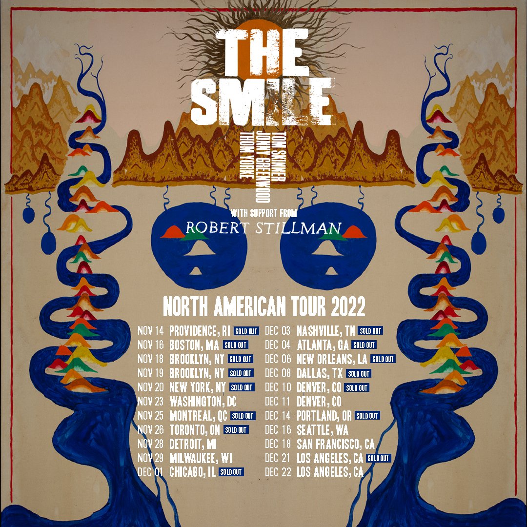 The Smile on X: The amazing @Robert_Stillman will join our US dates next  month. Last few remaining tickets remaining. Buy yours here:    / X