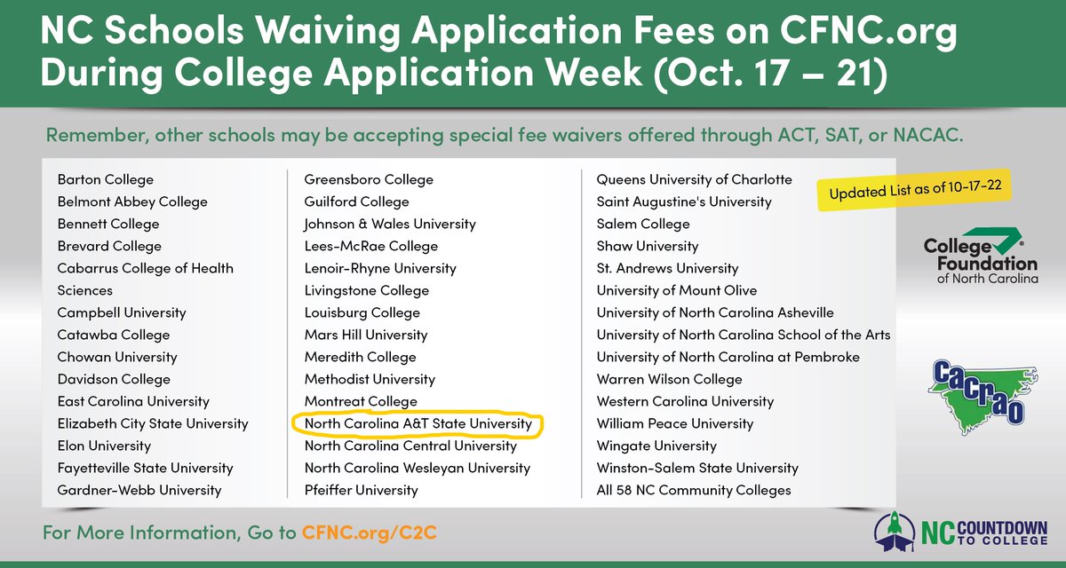 📢Today is the last day to submit your application to attend <a href="/ncatsuaggies/">North Carolina A&T</a> and have your app fee waived! Apply now at undergraduteadmissions.ncat.edu #ncat #ncat27 #ncatadmissions #Highschoolsenior