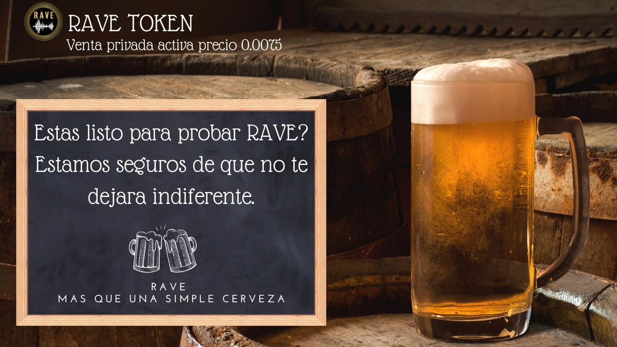 rave_token's tweet photo. #RAVE 
Venta privada en curso - precio 0,0075
Uno de los 2 primeros productos ya está en camino...
Estas listo para despegar con nosotros?
Visita la página web: https://t.co/3M6iqqRmsY
Entra al grupo oficial: https://t.co/SfnRM80sSe
#blockchain #beerlover  #BSCGem #altcoin #BSC https://t.co/XXnYRJCE7F