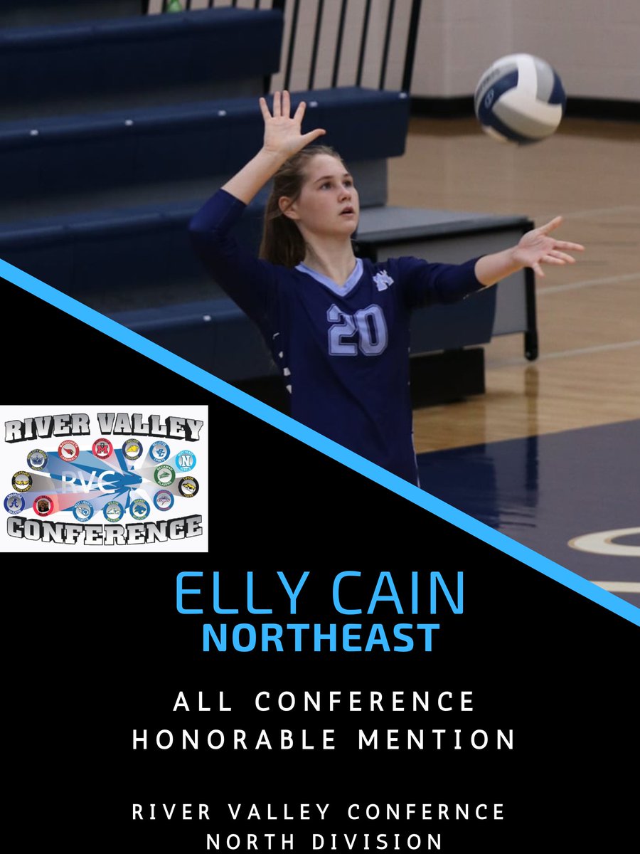TroyAHansen's tweet photo. Congratulations to @elly_cain @claremulhollan3 and @Alyssagf23 for being selected to the RVC North Division All Conference Volleyball Team! @Rebelsnortheast https://t.co/BvnSGBeDH4