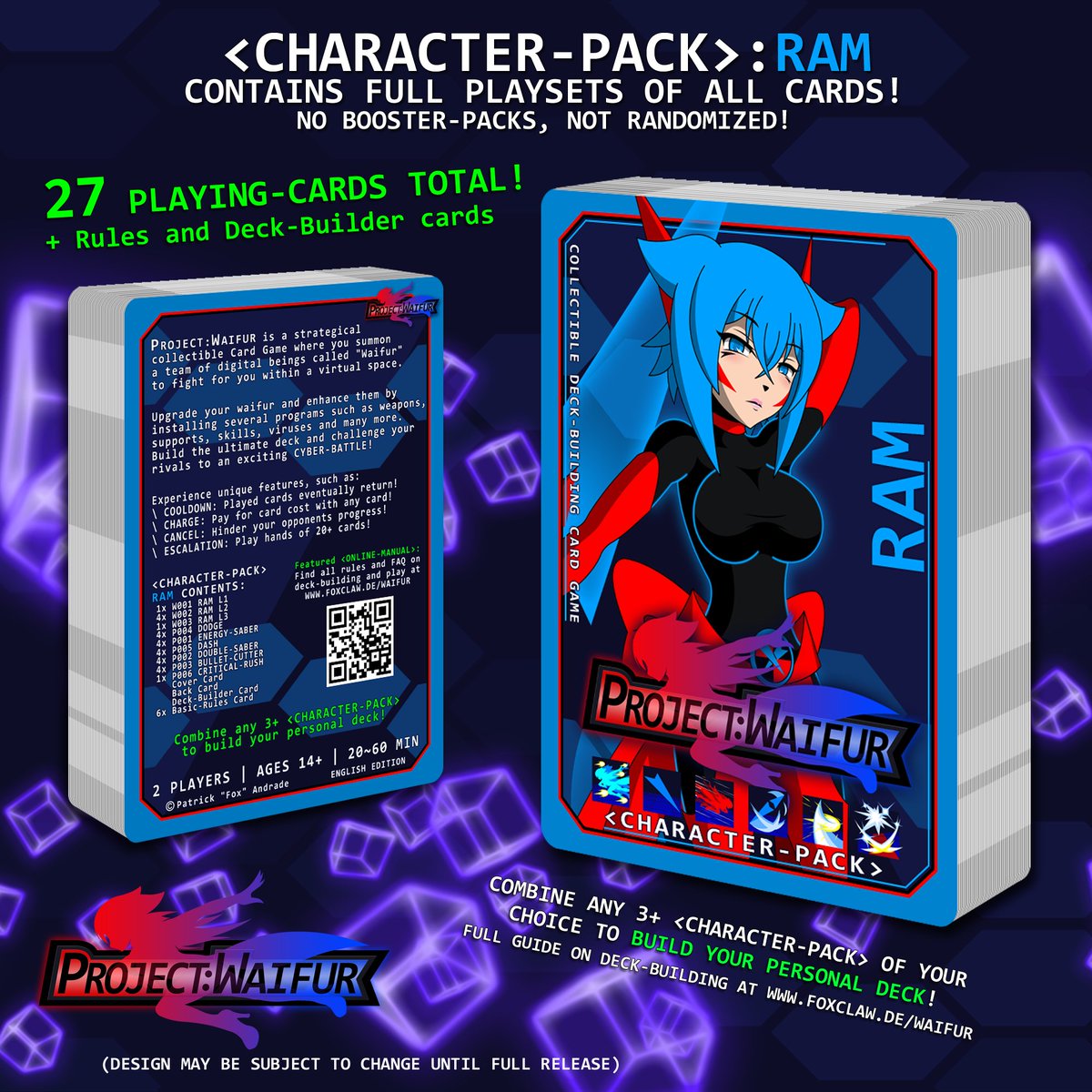 ProjectWaifur's tweet photo. New modified CHARACTER-PACKs!
• No Box, now Shrink-Wrapped with topper/back card
• All set-cards as a full playset
• Now includes manual cards

#ProjectWaifur #waifu #cardgame #anime  #tcg
#megamanbattlenetwork #megaman #megamanzero 
#yugioh #mtg #cardfightvanguard #pokemontcg https://t.co/B6TXchMaUX