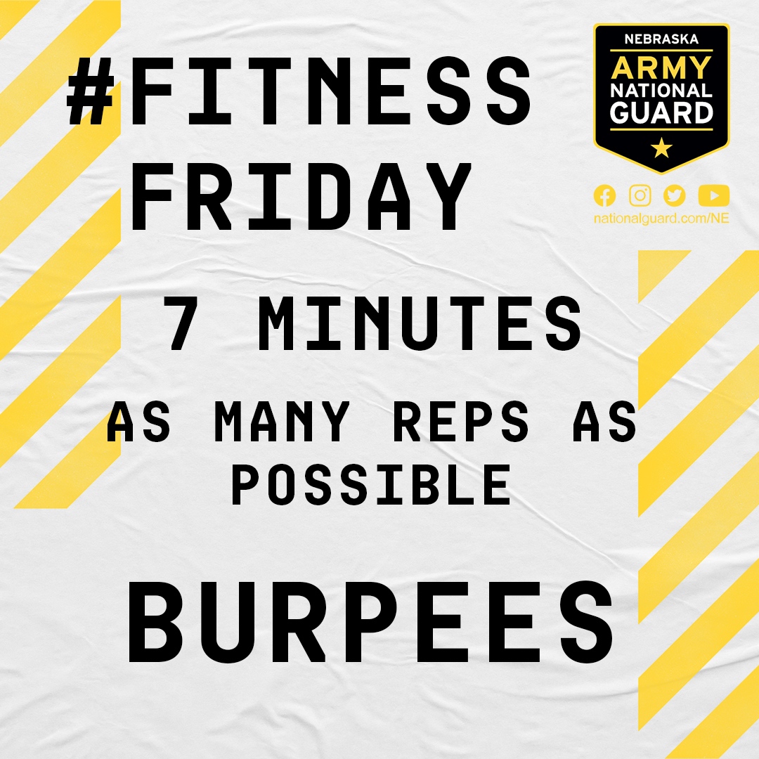 NEarmyguard's tweet photo. ⭐️Burpees⭐️
This may be a "quick workout" but don't let it fool you, this will challenge you both physically and mentally.
#GuardTheGoodlife #FitnessFriday #Burpees https://t.co/GaT4fidedC