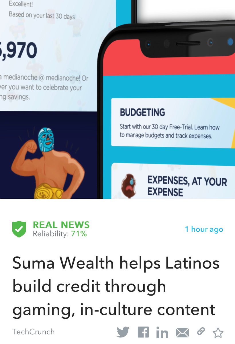 Oigetit_Tech's tweet photo. Suma Wealth helps Latinos build credit through gaming, in-culture content
https://t.co/ADyjxnKvfY
Read more: https://t.co/fd2Y0upg7b
#fakenewsfilter #realnews #news #cultural #credit #latinos #technology#gaming 
The article was fact checked by #oigetit! https://t.co/ZkVLM2d9v3