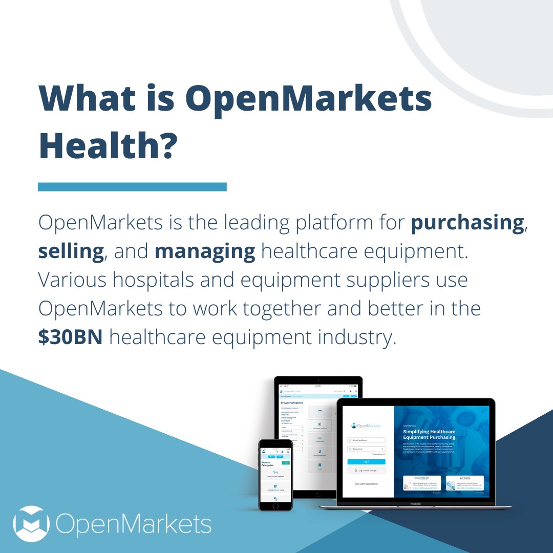 _OpenMarkets's tweet image. We know the world of healthcare equipment inside out and have simplified every step of the equipment procurement process. 

Learn more about how OpenMarkets can help your organization today! bit.ly/3Mu8Wui

#OpenMarkets #healthcare #healthcareit #healthcareinnovation