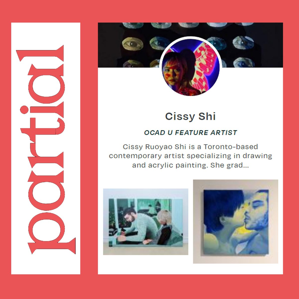 ⭐OCAD University Artist Showcase and Partial Gallery present 2022 featured artist 𝗖𝗶𝘀𝘀𝘆 𝗦𝗵𝗶.

Visit ocadu.ca/buyart to view the full artist showcase. cissyshi.partial.gallery