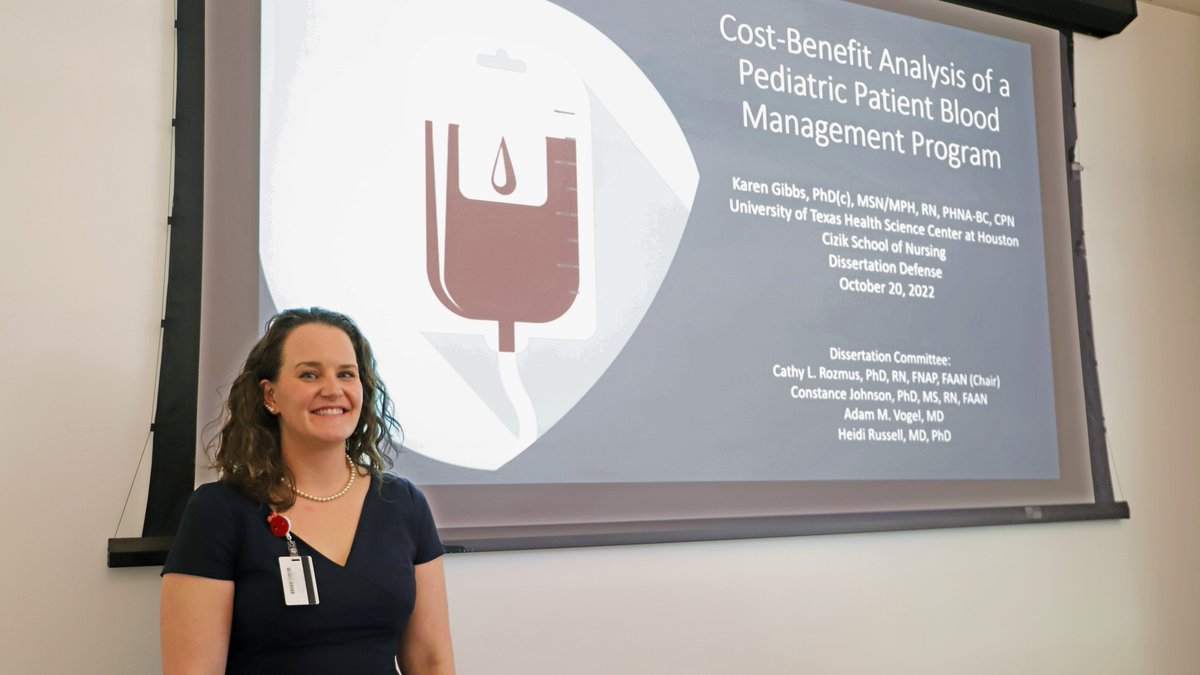Cizik School of Nursing at UTHealth Houston (@ciziknursing) on Twitter photo Karen Gibbs, PhD student at Cizik School of Nursing <a href="/UTHealthHouston/">UTHealth Houston</a>, successfully defended her dissertation titled “Cost-Benefit Analysis of a Pediatric Patient Blood Management Program,” yesterday. Congratulations and good luck on your next endeavors! #CizikNursing Karen Gibbs, PhD student at Cizik School of Nursing <a href="/UTHealthHouston/">UTHealth Houston</a>, successfully defended her dissertation titled “Cost-Benefit Analysis of a Pediatric Patient Blood Management Program,” yesterday. Congratulations and good luck on your next endeavors! #CizikNursing