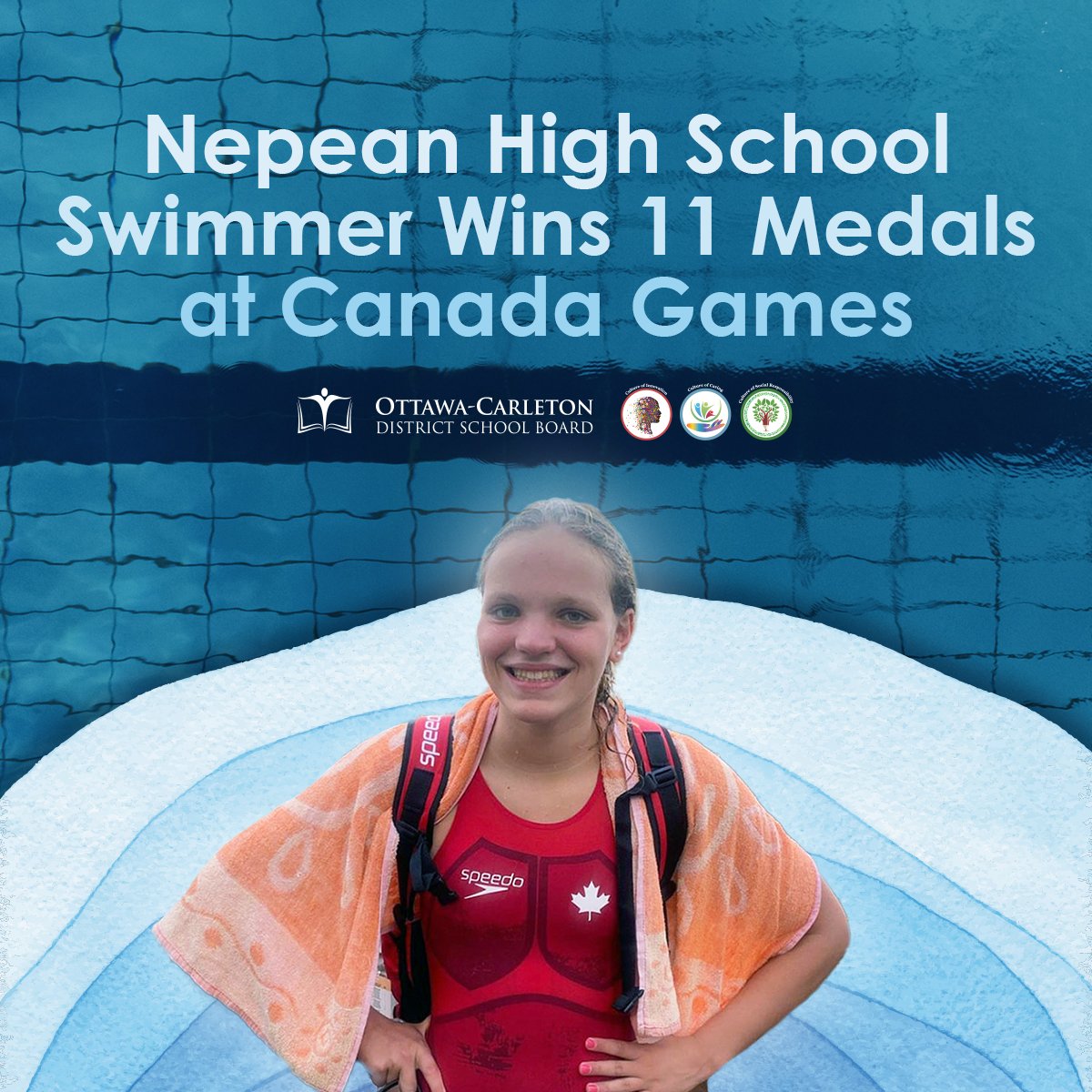 In August, a Nepean High School student made waves at the 2022 Canada Summer Games, earning eleven medals in swimming. Congratulations, Julie! Read her incredible story on our website: ow.ly/vaPw50LgYlf