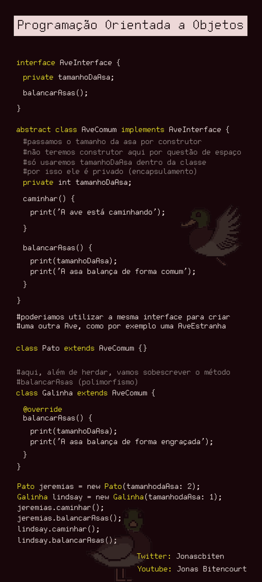 Jonascbiten's tweet photo. Programação Orientada a Objetos da forma mais simples possível parte 2:

cc @sseraphini https://t.co/GXMhdLU1ln