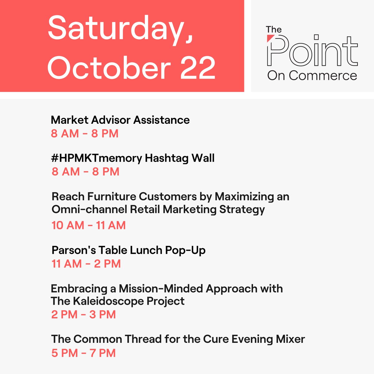 HPMarketNews's tweet image. Happy first day of Fall Market!✨We hope you have an incredible time taking advantage of all that Market has to offer. Swipe to see some of the events going on today at #HPMKT, then click the link to see the complete list: bit.ly/3TEH6hf
