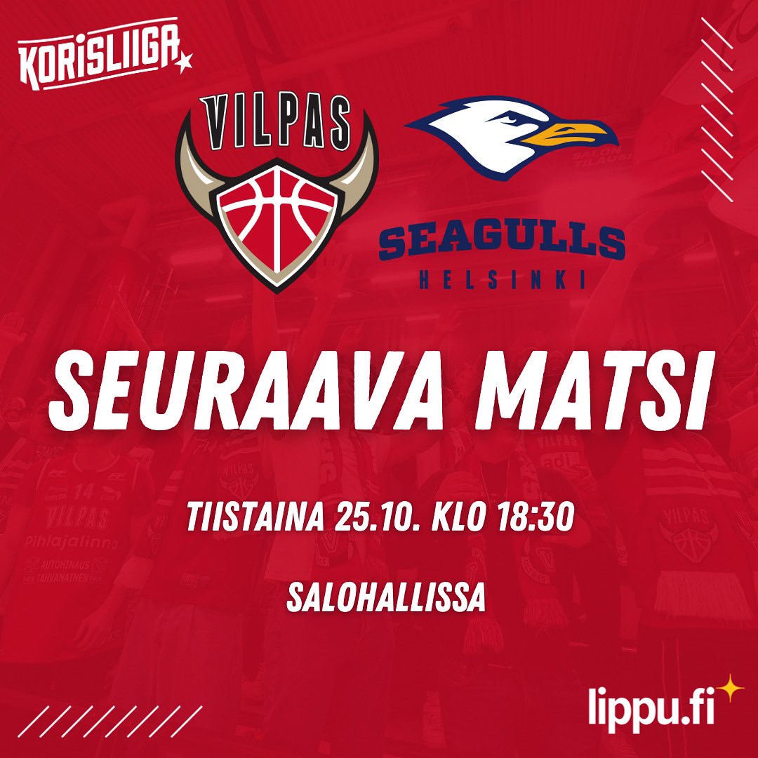 Alkukausi on ollut haastava, mutta emme anna periksi! ⚔️ Yhdessä, koko Salohallin voimalla Viikinkilaivan kurssi saadaan kääntymään 👊🏻

<a href="/OPLounaismaa/">OP Lounaismaa</a> omistaja-asiakkaille OP-mobiilin kautta ilmainen pääsylippu Salohallin ovelta tiistain matsiin! 🎫

#vilpasvikings #korisliiga