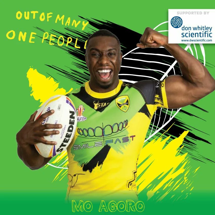 🇯🇲 @MoAgoro1 has been named to start on the wing for @JAMRugbyLeague tomorrow against New Zealand in @RLWC2021 at the MKM Stadium in Hull. 📺 The game will be live from 19:30 on BBC Three. #RLWC2021