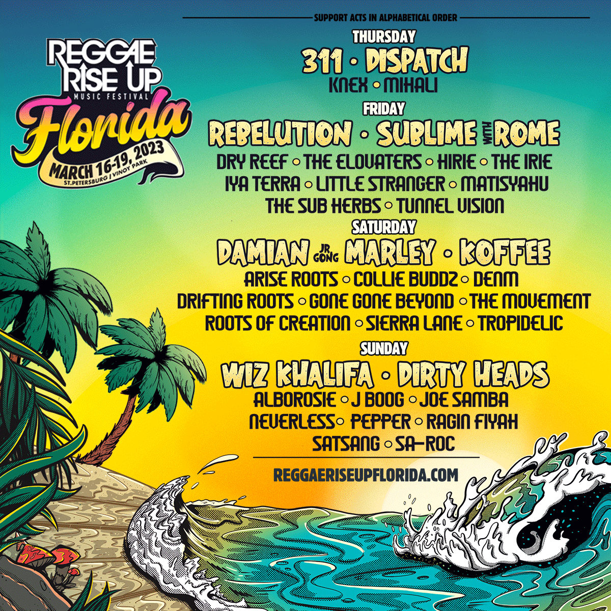 Thrilled to announce we're playing <a href="/ReggaeRiseUp/">Reggae Rise Up</a> Florida in March! Tickets on sale now