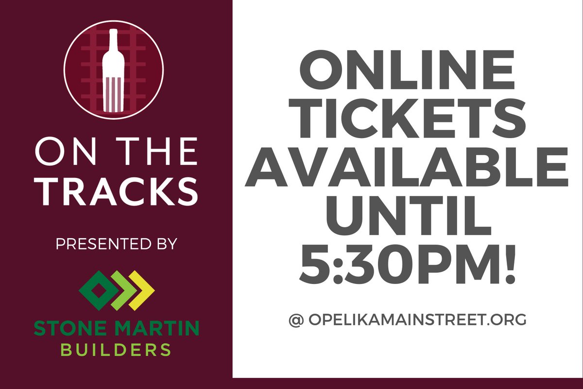 Online tickets for On the Tracks are available until 5:30PM tonight! Tickets will also be for sale at the event gates.