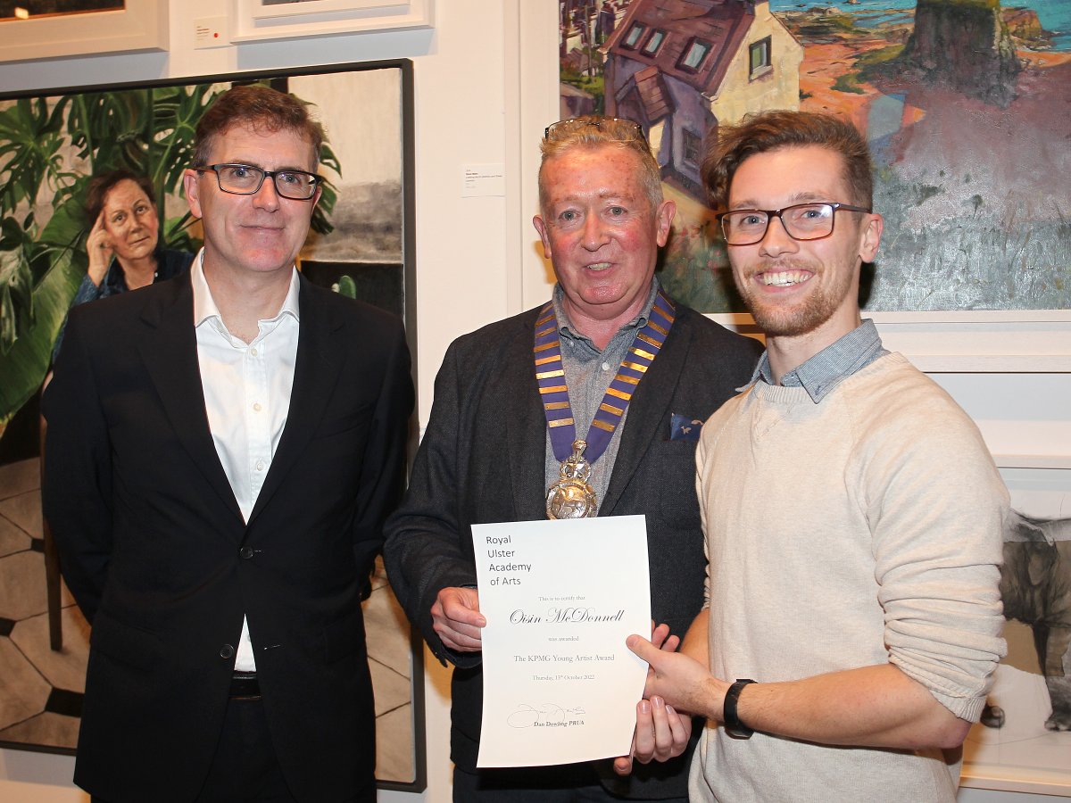 Congratulations to Oisin McDonnell winner of KPMG Young Artist Prize, at this year’s @ruabelfast Annual Exhibition. 
The exhibition is now open <a href="/UlsterMuseum/">Ulster Museum</a> in Belfast, runs until 3 January and is free to visit.  royalulsteracademy.org