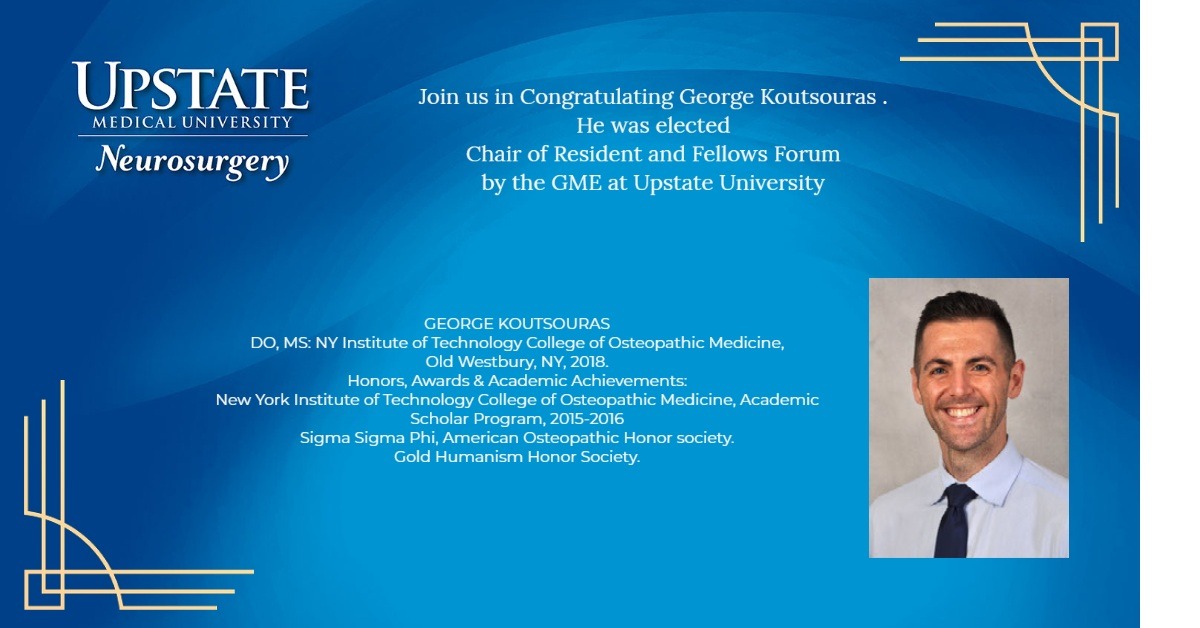 All of us at Upstate Neurosurgery say Congratulations !