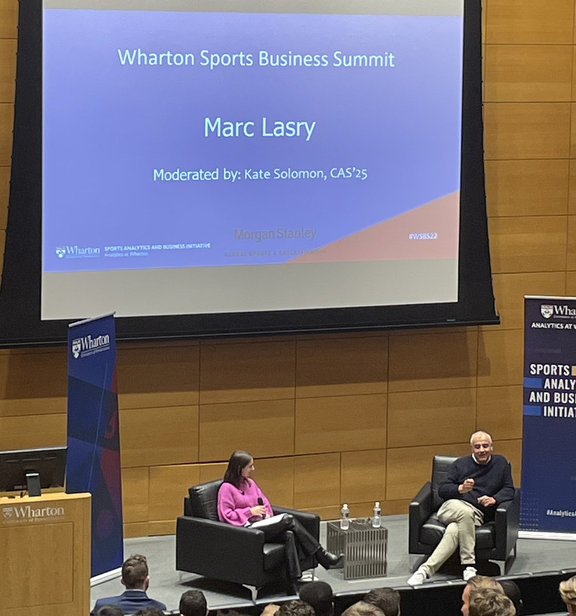 WhartonSABI's tweet photo. So cool to hear Marc Lasry share his story! #WSBS22 #WhartonSports https://t.co/A1mMSjYXSU