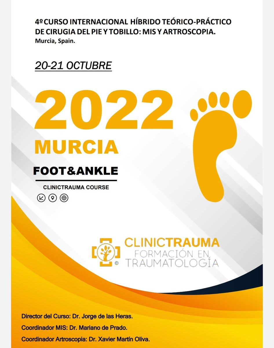 institutrabat's tweet photo. ✅Curso Internacional de cirugía mínimamente invasiva del pie en #Murcia. Excelente organización @drjdelasheras

Participación del Dr Eduard Rabat y el Dr Josep Torrent 

#pie #percutanea #metatarsalgia #hallux #barcelona  @EduardRabat @drjoseptorrent @quironsalud https://t.co/Eelsx2mJaL