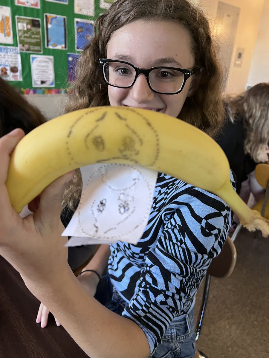 Mrs_Orrostieta's tweet photo. Banana tattoos for FlexiFridays! Learning about enzymatic browning in the process. #whyGT #NorthsideGT #NorthsideIgnited #RootEDRudder @NISDGTAA @EarlRudderMS https://t.co/fRdQaM7URc