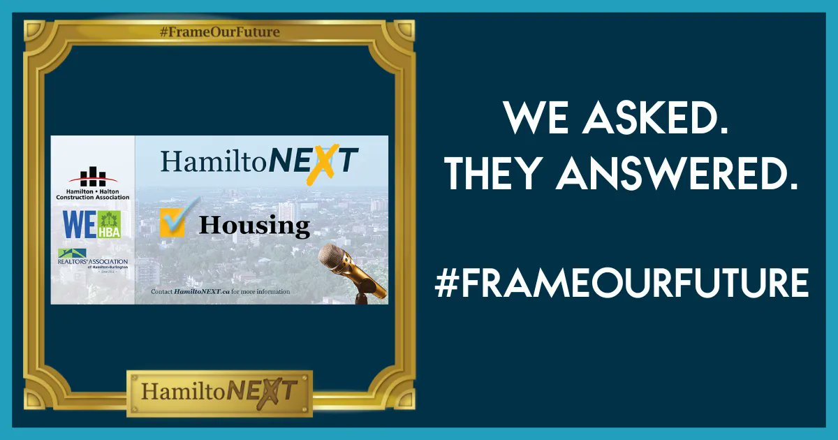 HamiltoNEXTca's tweet photo. At the HamiltoNEXT Mayoral Debate last month we asked candidates their plan to ensure adequate housing for all &amp; to support affordable neighbourhoods. Click the link to see what their platform says! https://t.co/8LB5BIhdKS #HamiltonVotes2022 #yhmvote #FrameOurFuture #HamOnt https://t.co/D4aNrogwde