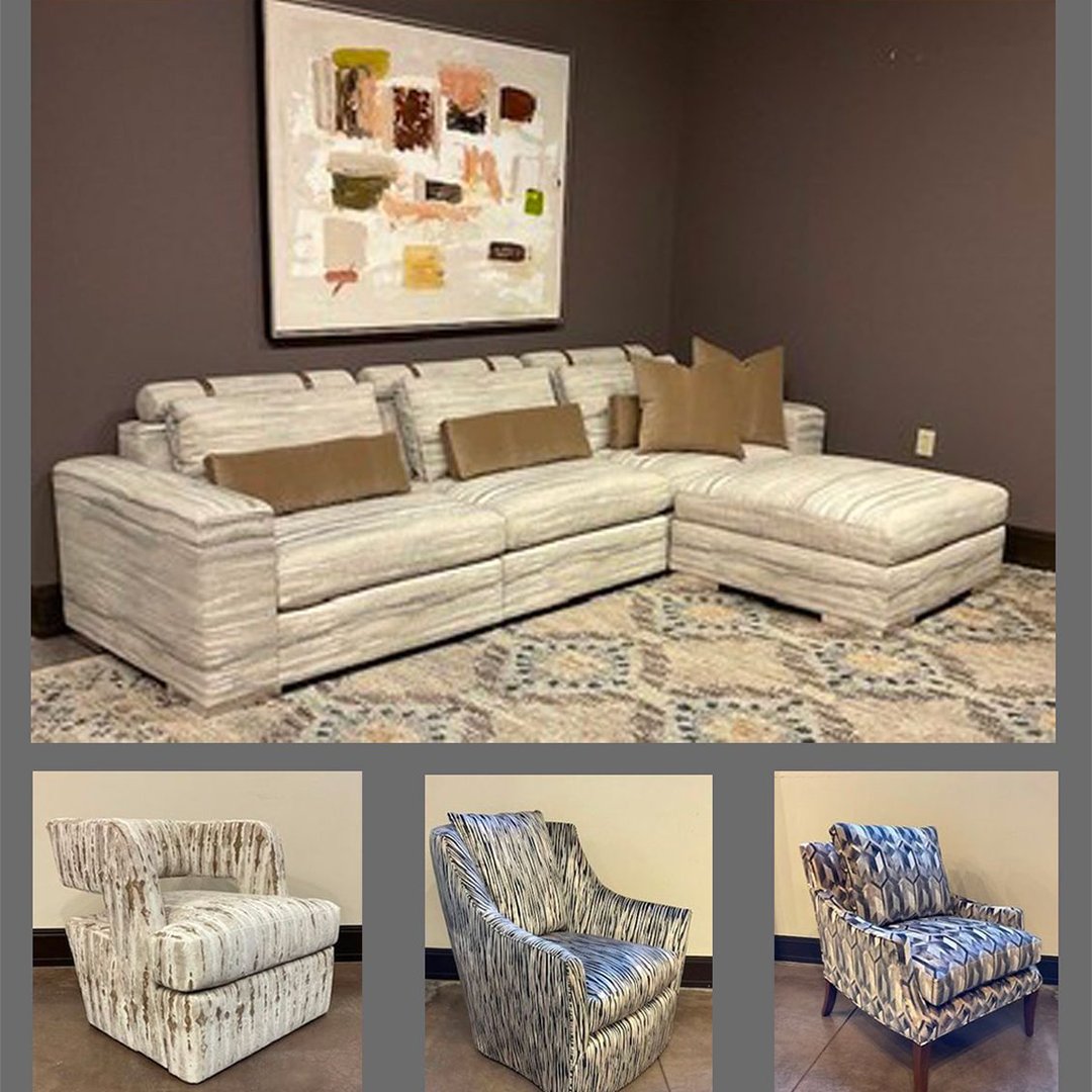 Join us @ Tomlinson Companies Showroom
Top: Ocean Dr Sectional, designed by Bea Pila. 
Bottom, left to right: Sierra Chair, designed by Michael Wolk; Swail Chair, designed by Barry Dixon; the Amaroso Chair, designed by Rob Jones.
Oct. 21-26, 2022
525 N. Wrenn St, High Point,NC