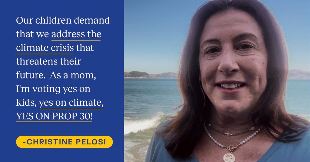 Our kids are demanding climate action — and if we want to meet our clean energy targets, California must pass #Prop30. I'm proud to join @CA_Dem, @ClimateVotersCA @CAL_FIRE, @LungAssociation and millions of Californians voting for our kids and for our climate: #YesOn30.