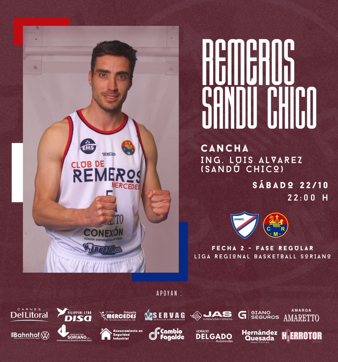🔜 Se viene la 2da fecha del Campeonato LRBS.

🆚 Sandú Chico F.C.

📌 Sábado 22/10, 22:00 h.

📍Estadio Ing. Luis Álvarez, (Sandú Chico F.C.).
