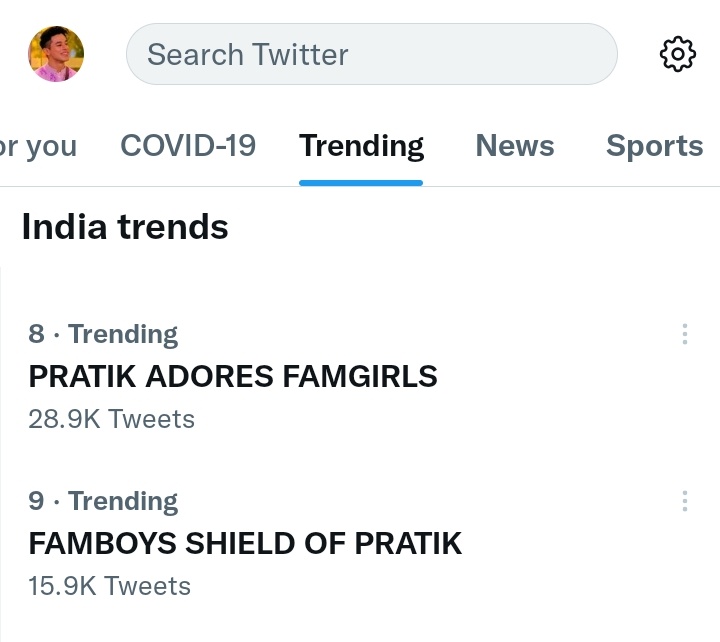 Wow both the taglines are trending 😍🥳❤ @realsehajpal Congrats #PratikFam PRATIK ADORES FAMGIRLS FAMBOYS SHIELD OF PRATIK #PratikSehajpal