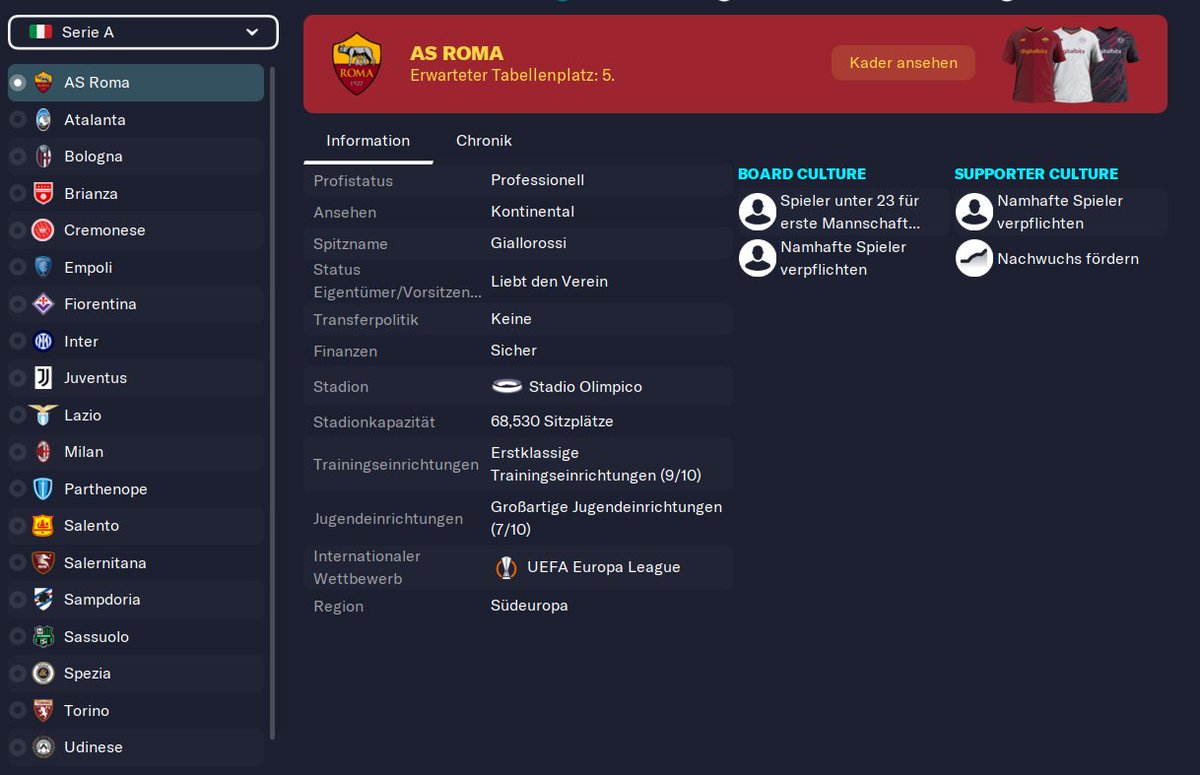 Unser Multiplayer wird in Italien 🇮🇹 stattfinden. Wie heißt euer Lieblingsteam in Italien? 

#footballmanager #footballmanager23 #SerieA #SerieB #Gaming #TwitchStreamers