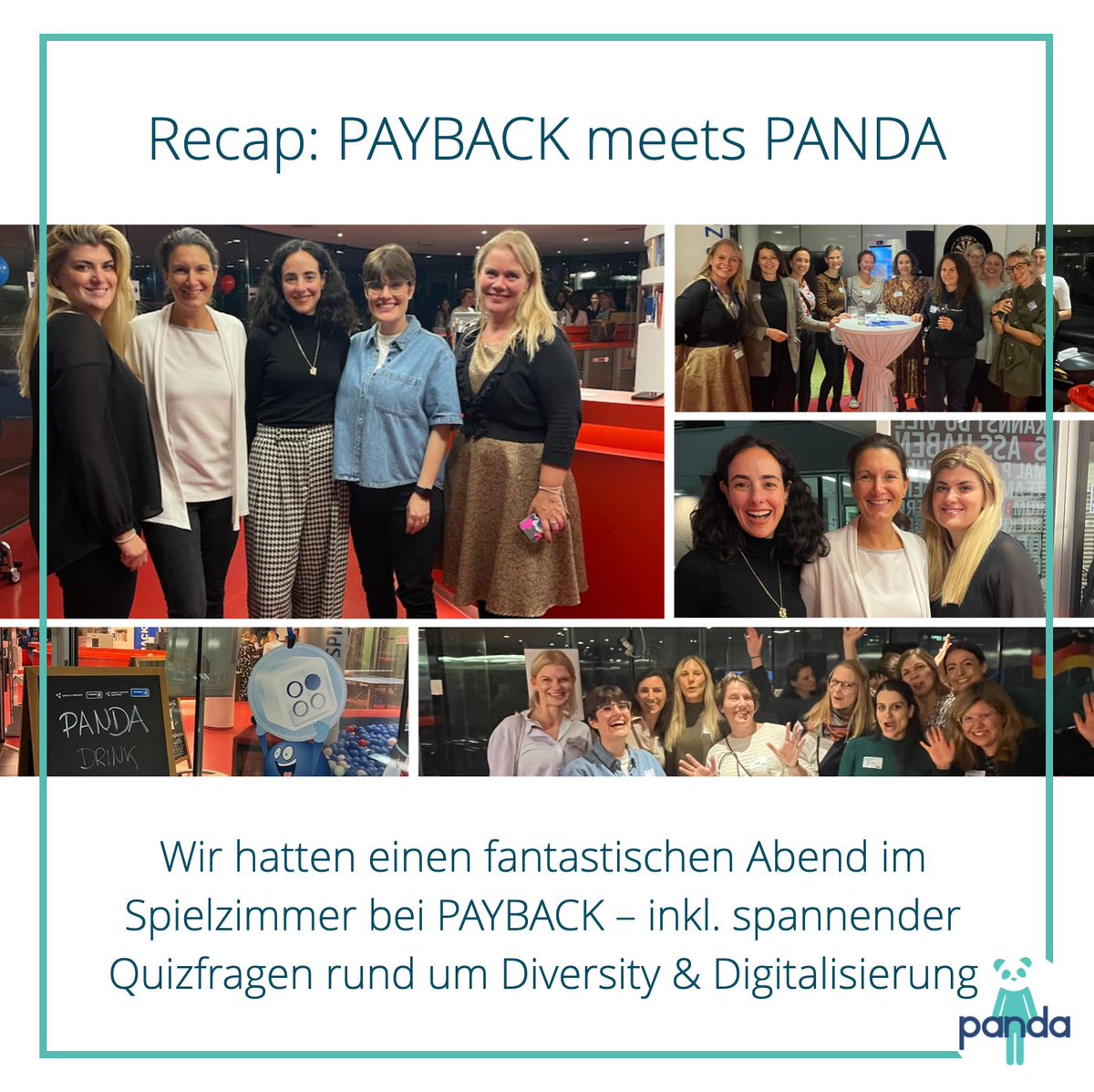 PANDA | The Women Leadership Network (@we_are_panda) on Twitter photo Gestern fand ein wunderbarer Quizabend mit unserem strategischen Partnerunternehmen <a href="/PAYBACK_GROUP/">PAYBACK GROUP</a> statt. Im Spielzimmer von PAYBACK fanden wir uns in gemütlicher Atmosphäre wieder und rätselten gemeinsam mit den Teilnehmer*innen um die Wette. Es war uns ein Fest – auf bald💙 Gestern fand ein wunderbarer Quizabend mit unserem strategischen Partnerunternehmen <a href="/PAYBACK_GROUP/">PAYBACK GROUP</a> statt. Im Spielzimmer von PAYBACK fanden wir uns in gemütlicher Atmosphäre wieder und rätselten gemeinsam mit den Teilnehmer*innen um die Wette. Es war uns ein Fest – auf bald💙