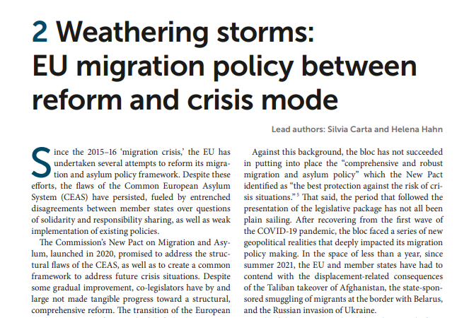 CartaSilvi's tweet photo. What has been the impact of recent migration-related 'crises' on EU asylum and migration reforms?

@H__Hahn &amp; I looked at how crisis-mode decision-making diverted attention and resources from broader policy objectives in the @MEDAM_migration Assessment Report.
 
Our findings👇 https://t.co/XbUXpsAWtz