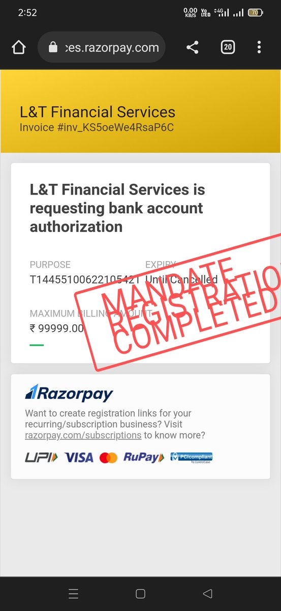 Rohan85Shekh's tweet photo. @LnTFSOnline I’m going put a complaint against L&amp;T finance within 24hrs. Because after 2 months i got link for bank mandate change. I fill details but after 12 days not update in account? Why? https://t.co/TYXzt00tlj