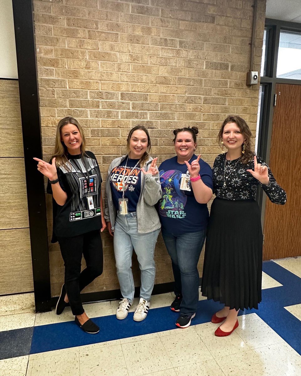 Love these ladies! CTE teachers love a good spirit day theme! Space day! Stars galore, some ‘Stros, and of course, Star Wars! <a href="/LeanderHS/">Leander High School</a>
