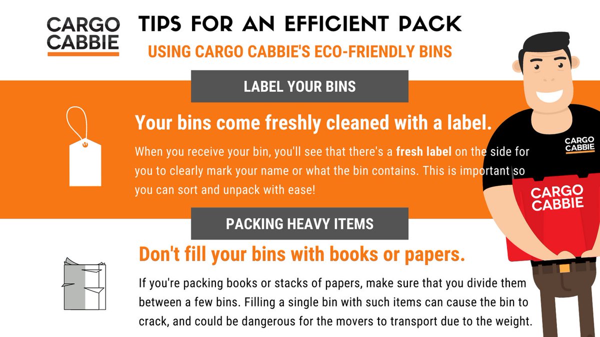 CARGOCABBIE's tweet photo. #Packing101 Tips for an efficient pack of moving bins. CARGO CABBIE Box Shop has Plastic Bin Rentals available. Rent yours here!  👉
@CARGOCABBIE https://t.co/osWtqcb5Gd https://t.co/TIIvXMfuHJ