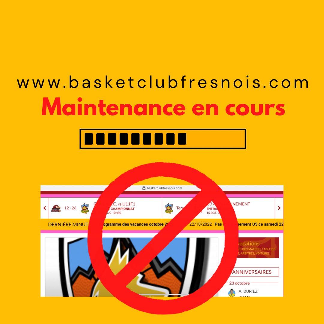 BCFresnois's tweet photo. Depuis jeudi dernier, notre site Internet est en cours de maintenance. Il est possible, qui soit épisodiquement inaccessible. Nous n’avons pas de date de retour à la normale pour le moment. https://t.co/FcxlxCe8pb