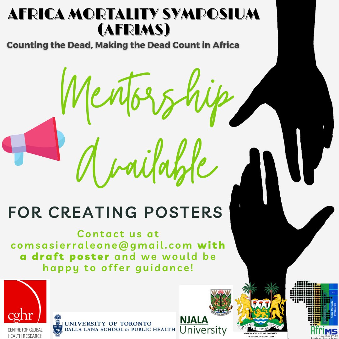 #Announcement for abstracts selected for the #symposium! If you need guidance on how to create a scientific #poster, don't hesitate to reach out to us!

Remember to register for the #conference at comsasl.org/afrims/register 

#globalhealth #SierraLeone #Africa #education  #research