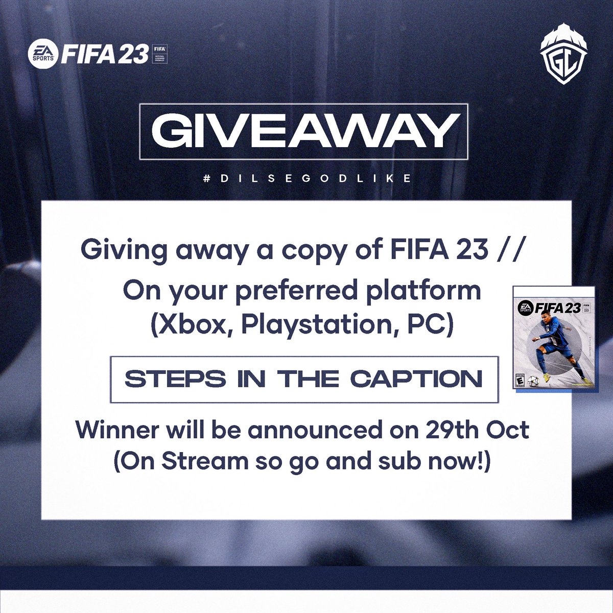 saransh_jain12's tweet photo. FIFA 23 GIVEAWAY!! All you have to do is 👇🏻
1) Subscribe to my YouTube channel (Link in Bio)
2) Like and Retweet
3) Follow me on Twitter
4) Tag a friend you would beat in FIFA in the comments!
Winner will be announced next week live on stream. Good Luck!
https://t.co/HzC5MY3Yaz https://t.co/8Sy4GeHtjA