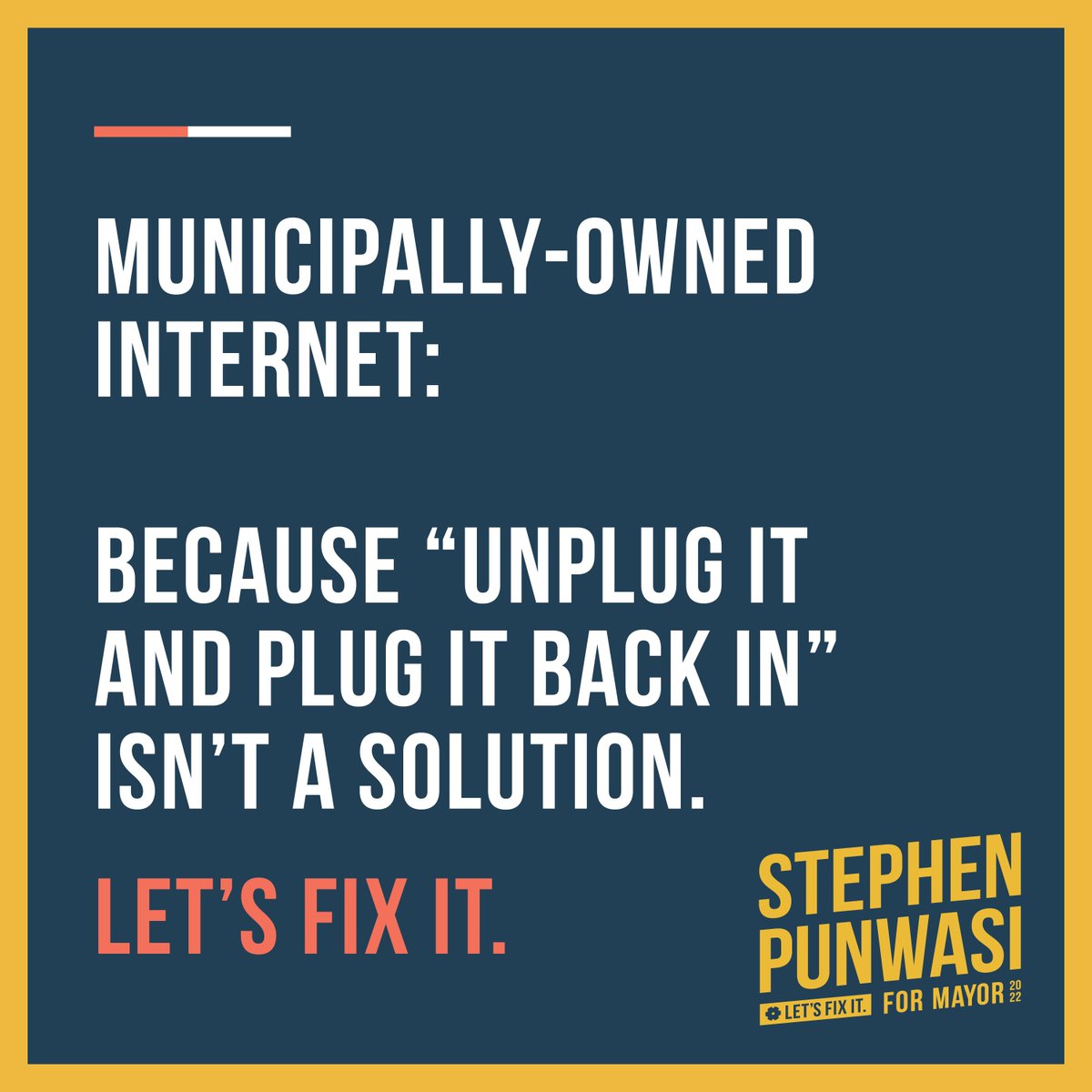 Hey Toronto 👋 

The way we do internet is broken. Let’s fix it by starting a municipal internet provider.

We almost had one, but the city killed it after lobbying. I wonder why. 

#tovotes22 #topoli