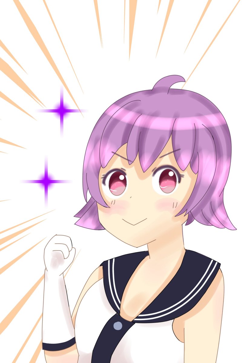sakawa (kancolle) 1girl solo gloves short hair purple hair white gloves school uniform  illustration images