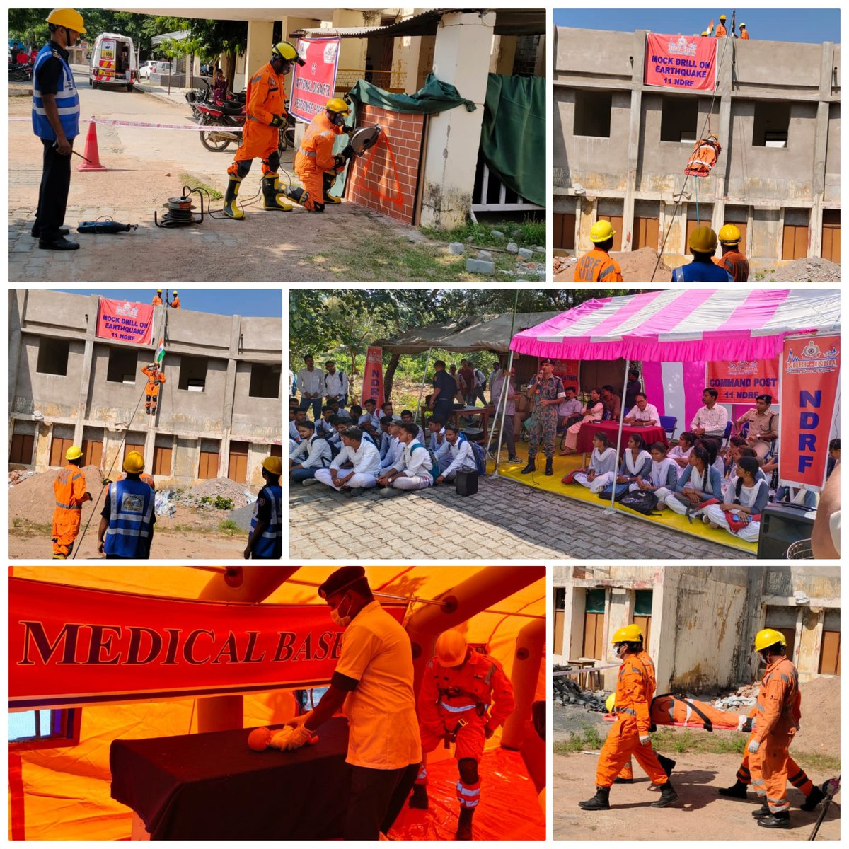 11NDRF's tweet photo. #DisasterPreparedness
@11NDRF_VARANASI
  🔸Organized #JointMockExercise on Earthquake scenario
  🔸With DDMA, District officials 
  🔸At Amar Shaheed Chandrashekhar Azad PG College #Niwari (M.P).

#BePrepared #BeSafe 
#NDRF4U🇮🇳
@NDRFHQ
@ManojKu21690089
@CollectorNiwari
@mpsdma https://t.co/ZtYWD8loXb